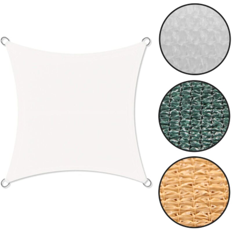 foto del prodotto koem vela telo ombreggiante quadrato 2,9x2,9m in hdpe colore beige con anelli di ancoraggio e corda da giardino esterno beige 2,9x2,9 m