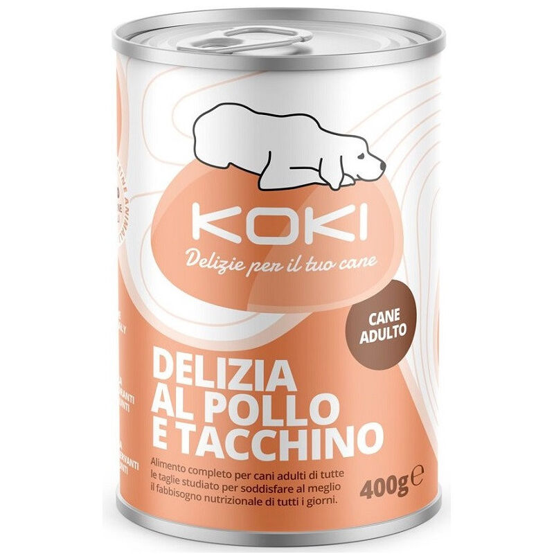 foto del prodotto koki delizia al pollo e tacchino per cane adulto da 400 gr