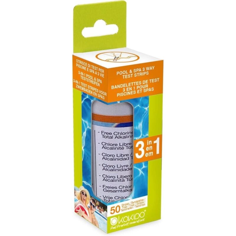 foto del prodotto kokido tk39cbx tester per acqua piscina 3in1 test cloro ph alcalinit striscia