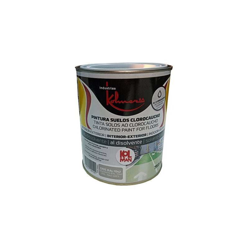 foto del prodotto kolman vernice per pavimenti per parcheggi alla clorocaucci grigio ral 7042 750 ml