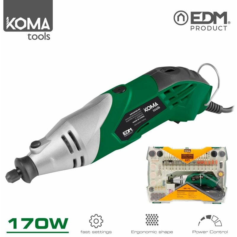 foto del prodotto koma tools mini utensile rotante multiuso 170w accessori 23,5x7cm