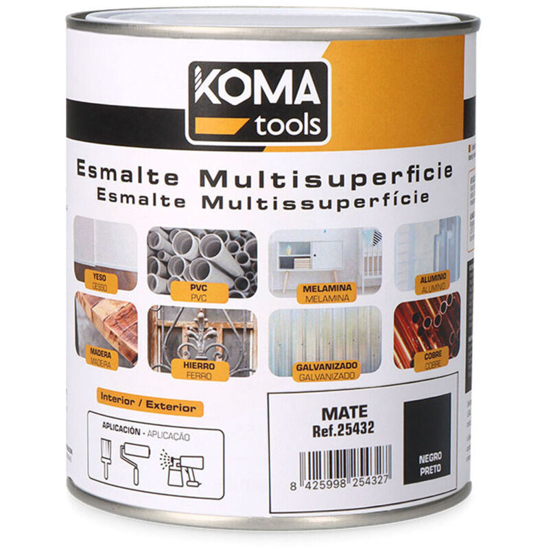 foto del prodotto koma tools smalto acrilico nero mat 750 ml