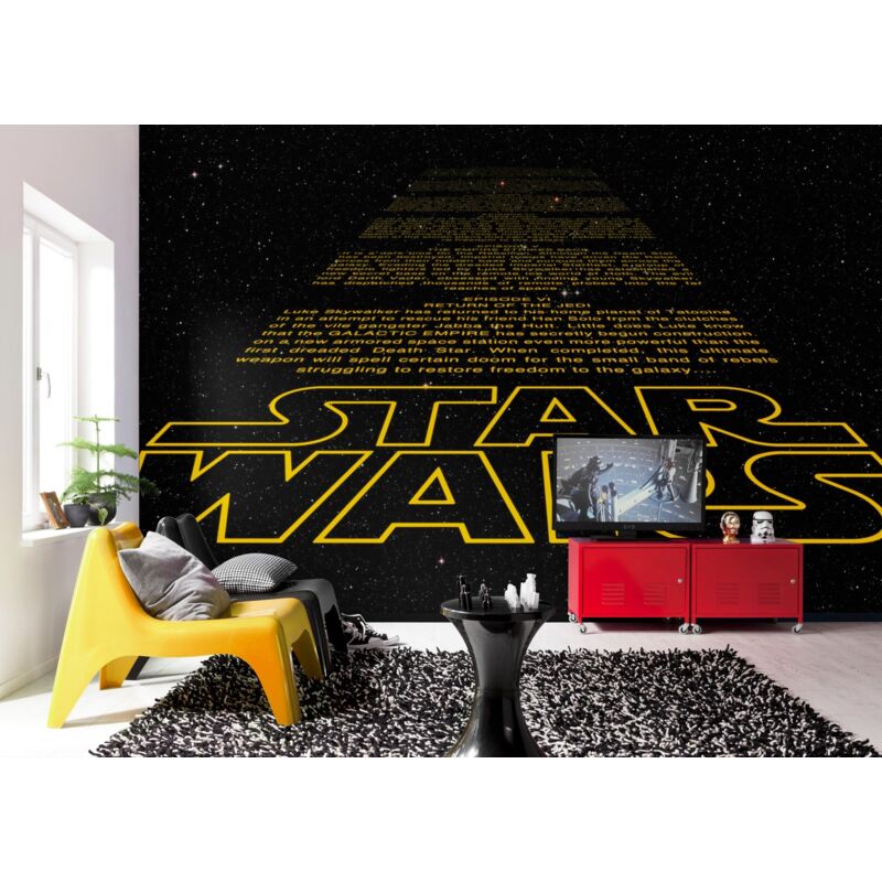 foto del prodotto komar poster star wars gattonare introduzione di carta da parati colore nero giallo, 8 pezzi