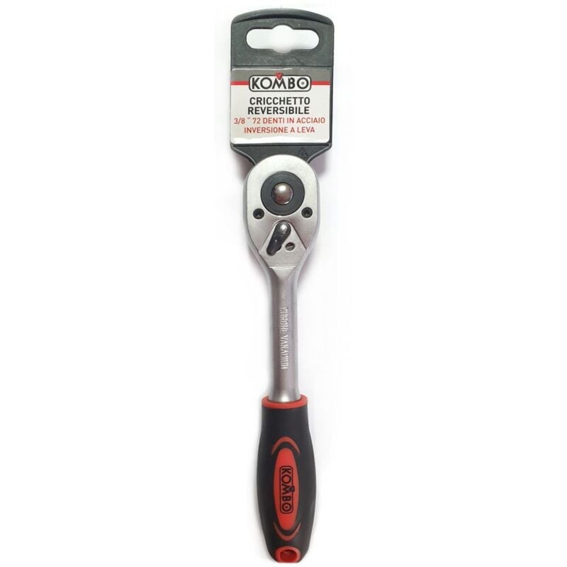 foto del prodotto kombo cricchetto reversibile 3 8 a 72 denti in acciaio alta qualit , inversione a