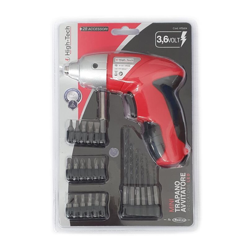foto del prodotto kombo high tech mini avvitatore elettrico 3.6 v con luce led in set 24 pezzi