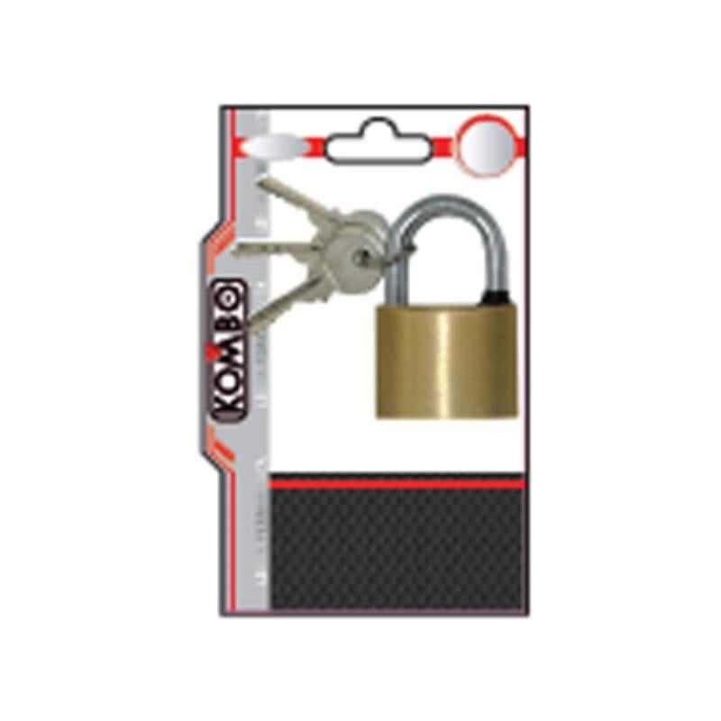 foto del prodotto kombo lucchetto in ottone da 20mm gancio in acciaio inox 3 chiavi allegate