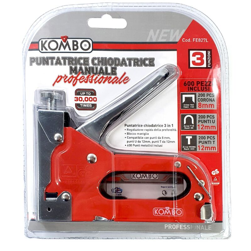 foto del prodotto kombo puntatrice chiodatrice 3 in 1 manuale professionale