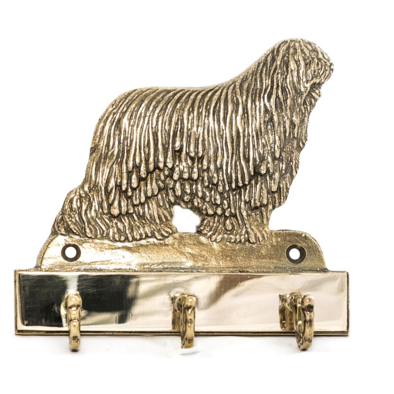 foto del prodotto komondor - un portachiavi con un cane, un supporto in ottone per accessori per cani, un'elegante decorazione per il corridoio di art-dog