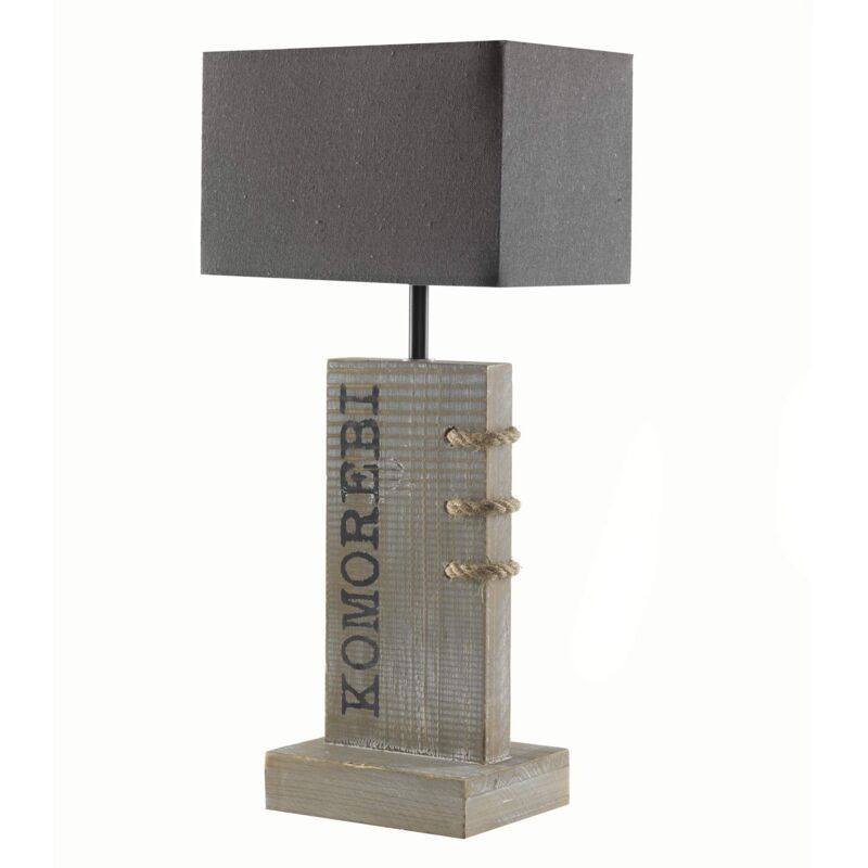 foto del prodotto komorebi lampada da tavolo in legno con paralume e14, grigio, 22 x 16 x h 48, legnostoffa onli