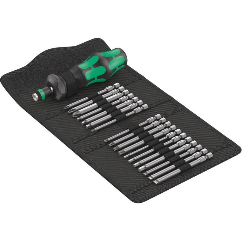 foto del prodotto kompakt turbo imperial 1 05057483001 kit inserti 19 parti 1 4 6.3 mm incl. cacciavite portainserti, incl. adatt - wera