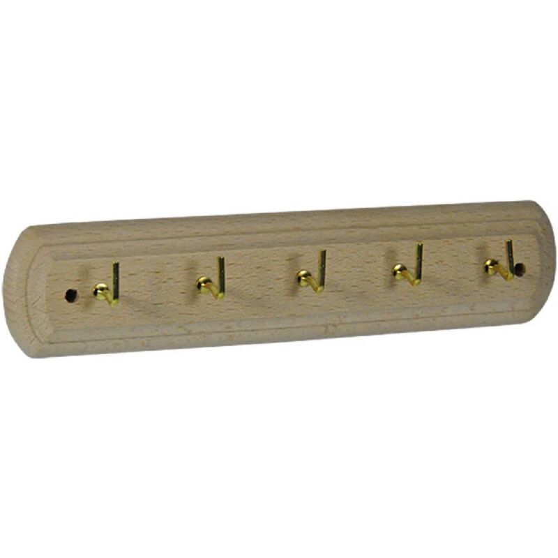 foto del prodotto koncreto appenditutto adesivo in legno a 5 posti completo di fori per fissaggio con chiodi