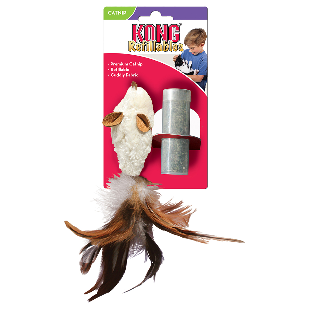 foto del prodotto kong refillables feather mouse con catnip con catnip