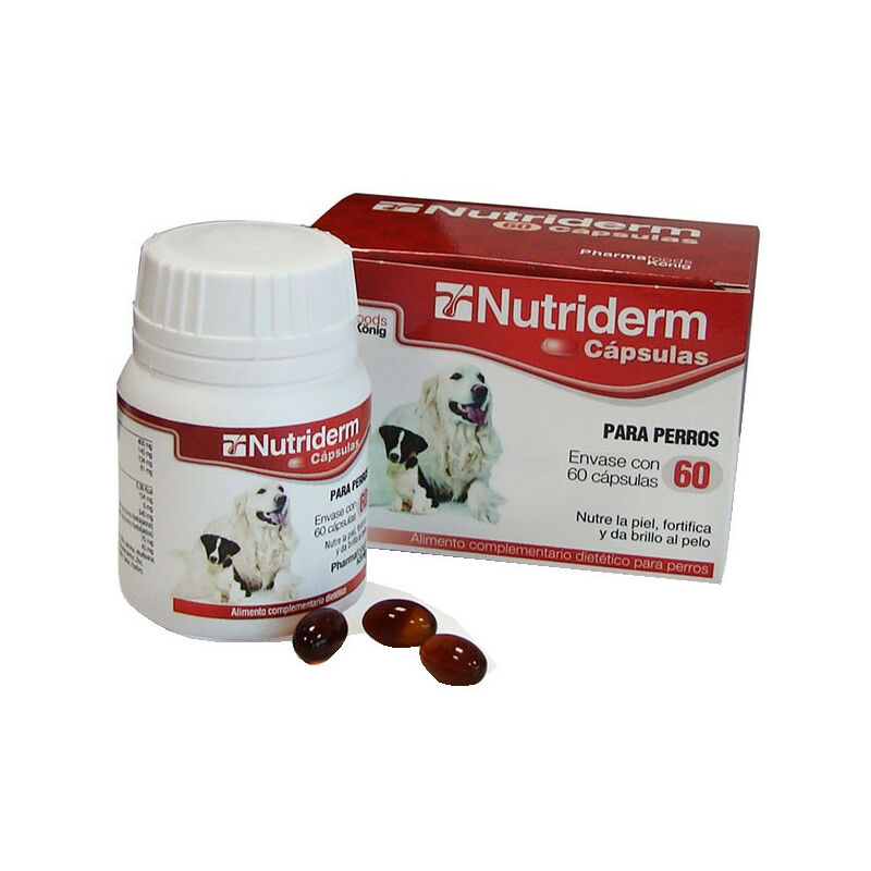 foto del prodotto konig k nig nutriderm 60 capsule con oli grassi e omega 3 e 6 per la pelle del cane