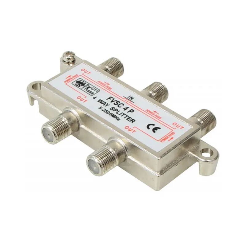 foto del prodotto konig splitter derivatore sat tv 5 2400 mhz digitale terrestre 1 pezzo 1 ingresso 4 uscite