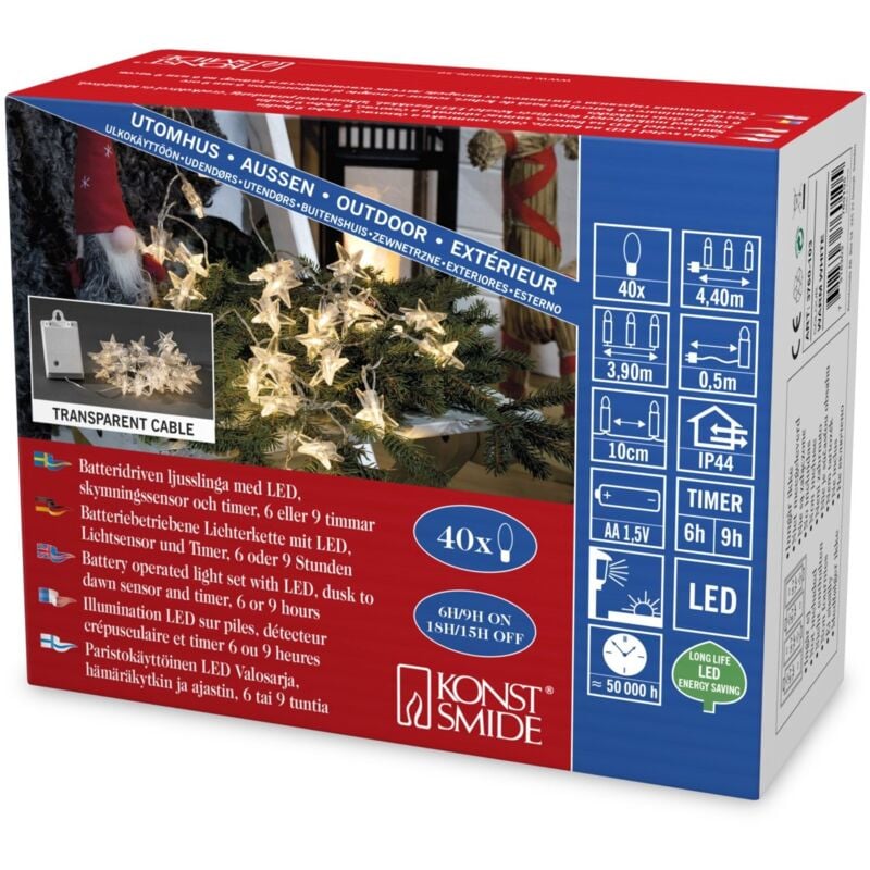 foto del prodotto konstsmide, catena luminosa decorativa a led con sensore di luminosit e timer da 6 9 h