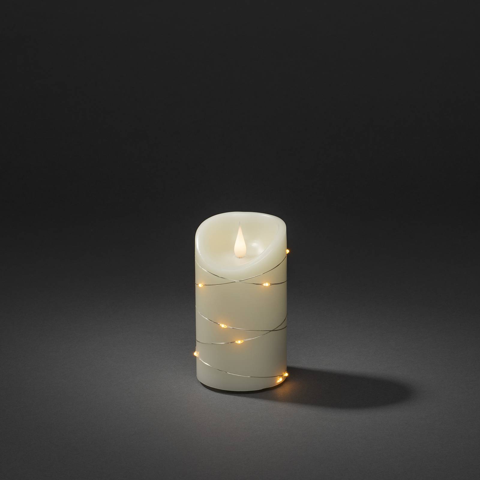 foto del prodotto konstsmide christmas candela led di cera crema colore di luce ambra altezza13cm