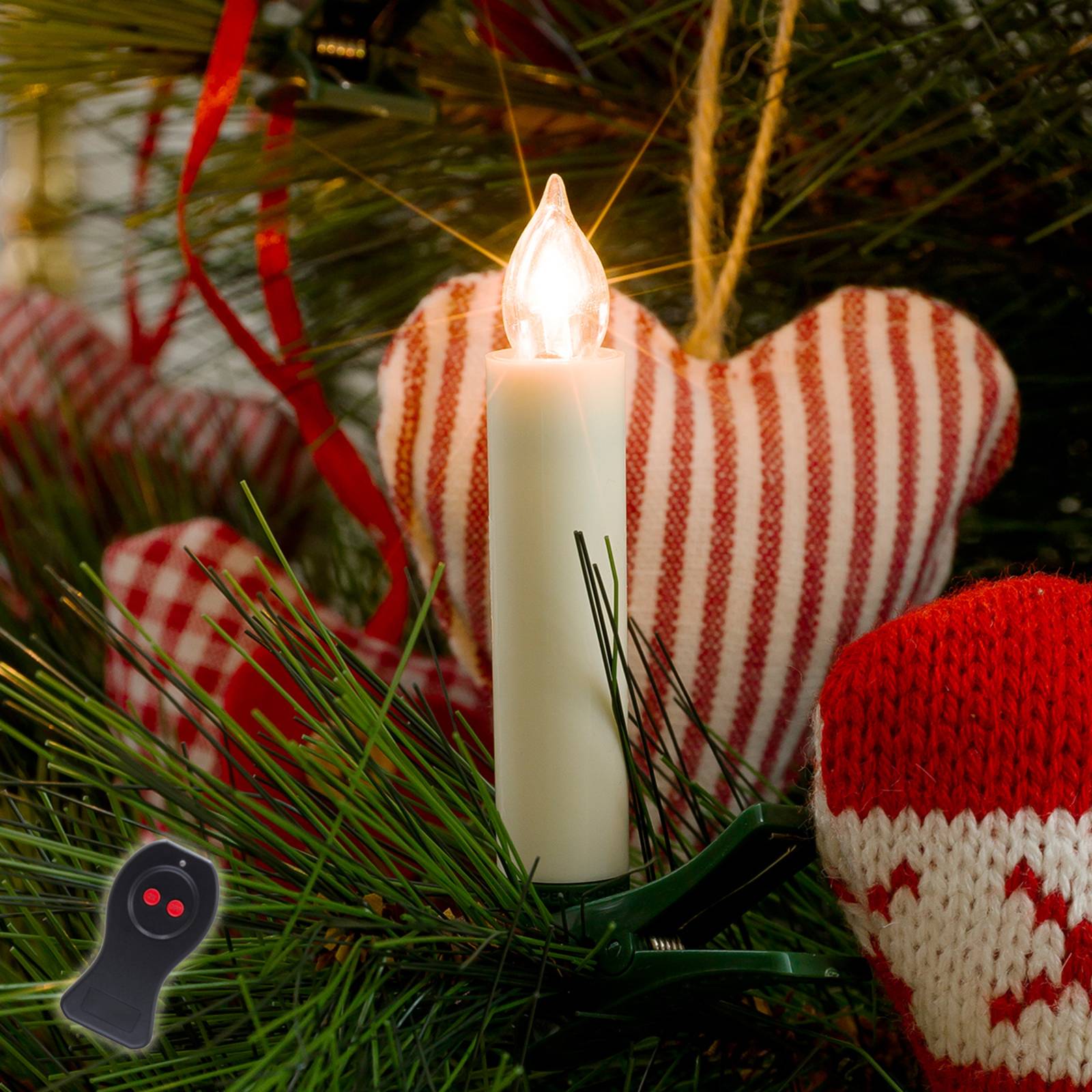 foto del prodotto konstsmide christmas candele led per albero a batterie, set da 10