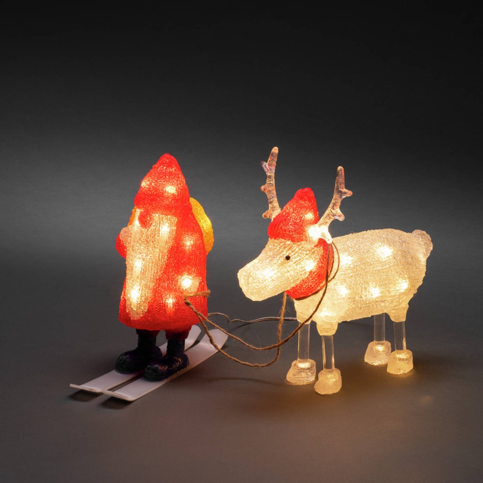 foto del prodotto konstsmide christmas lampada led deco babbo natale e renna ip44
