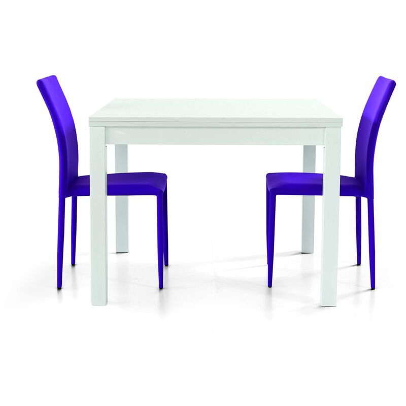 foto del prodotto konte.design tavolo positano allungabile in legno, apertura a libro, finitura bianco frassinato, 90 x 90 x 76 cm