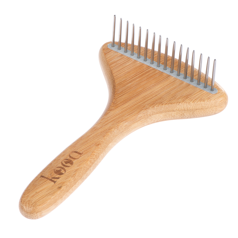 foto del prodotto kooa pettine a rastrello in bamb con denti rotanti l 17,5 x p 10 cm