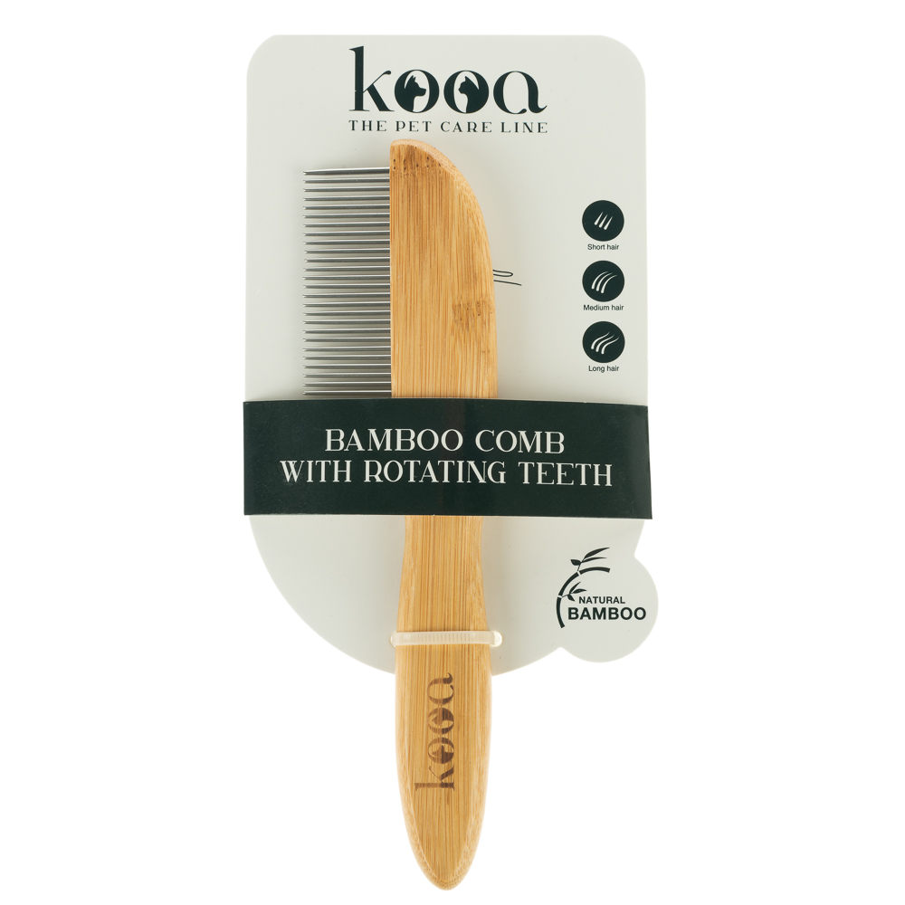 foto del prodotto kooa pettine in bamb con denti rotanti l 21,5 x p 5,5 cm