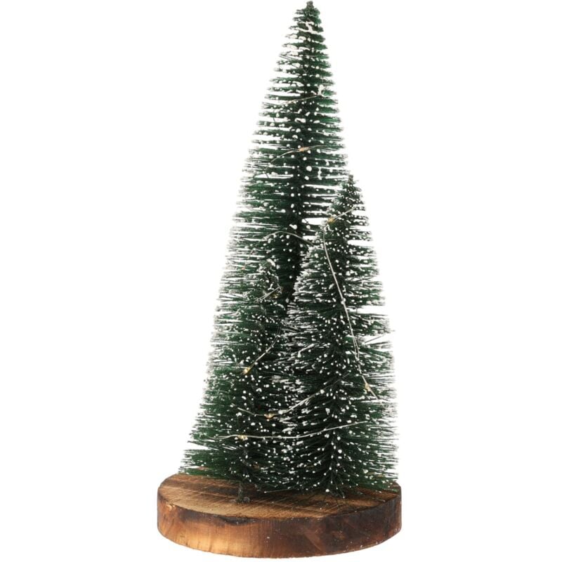 foto del prodotto koopman - alberi di natale su base, con led luminosi e timer, color verde, set da 3 pezzi -30 cm