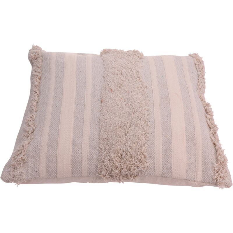 foto del prodotto koopman cuscino imbottito in cotone decorativo per divano sfoderabile 45 x 45 cm beige con pom pom e frange