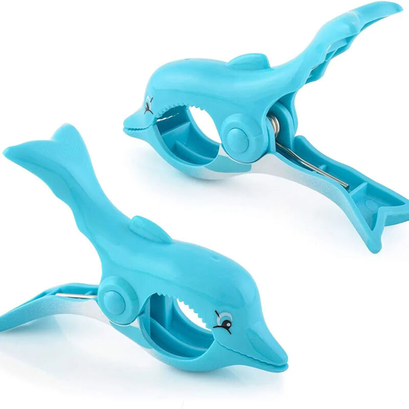 foto del prodotto koopman set 2 mollette antivento, animali in plastica per fissaggio telo mare anguria