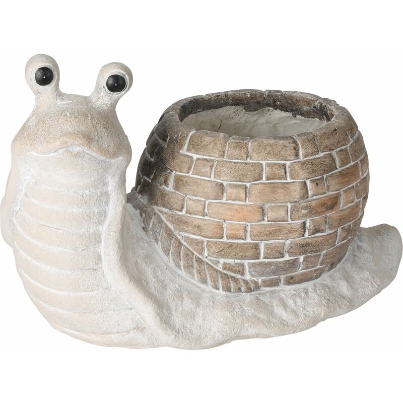 foto del prodotto koopman statua decorativa in poliresina lumaca porta vaso da esterno per giardino 20 cm