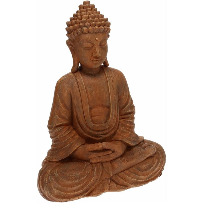 foto del prodotto koopman statua decorativa in resina buddha in meditazione per veranda e giardino h 37 cm