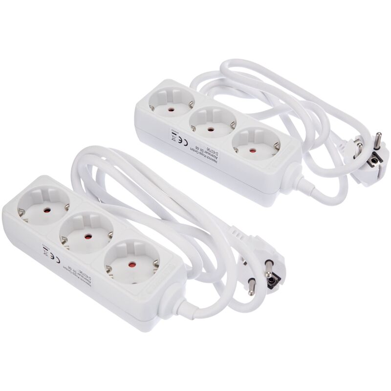 foto del prodotto kopp 128613852 set di 2 ciabattine a 3 prese, con elevata protezione da contatto, con cavo di alimentazione da 1,4 m, h05vv f3g1,5 mm , 16 a, 250