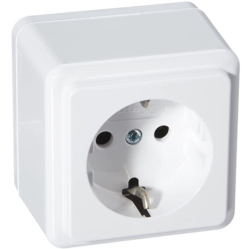 foto del prodotto kopp presa elettrica con contatto di protezione, colore bianco marrone, 101802000