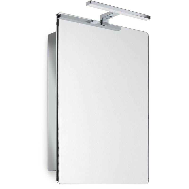 foto del prodotto kora specchio contenitore 1 anta 46x66 lucido con lampada led codice prod 0000ko071300001 gedy