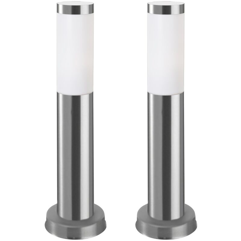 foto del prodotto koral 2 pezzi balise esterna da giardino resistente all acqua ip55. palo della luce. lampada bollard in acciaio inossidabile 23w.