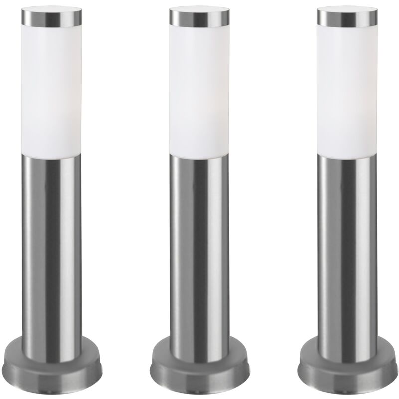 foto del prodotto koral 3 pezzi balaustra da esterno resistente all acqua ip55. palo della luce. lampada in acciaio inox da 23w.