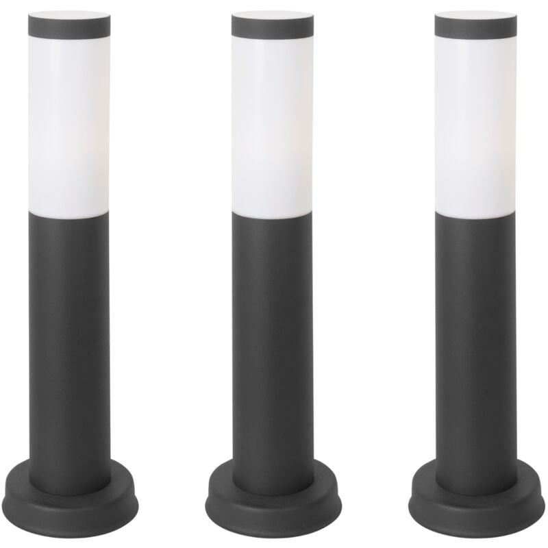 foto del prodotto koral 3 pezzi balise da esterno per giardino resistente all acqua ip55. palo di acciaio inossidabile grigio urbano 23w