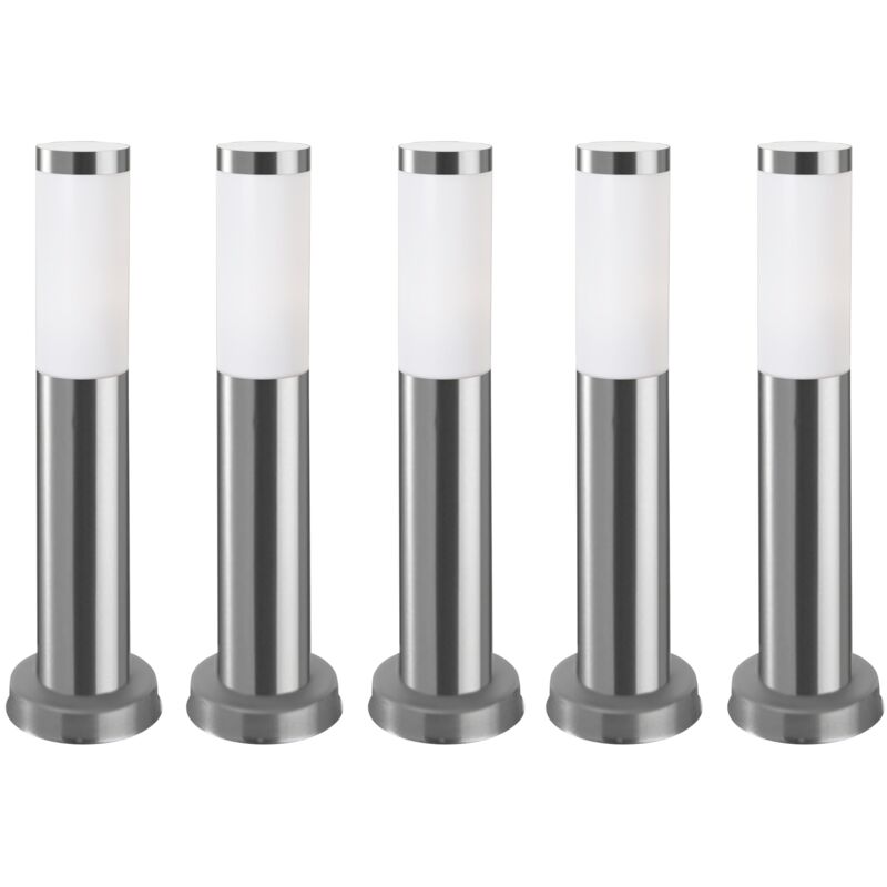 foto del prodotto koral 5 pezzi balise esterno da giardino resistente all acqua ip55. palo della luce. lampada bollard in acciaio inossidabile 23w.