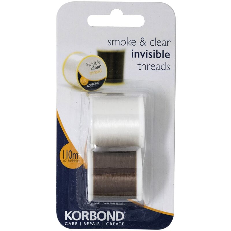 foto del prodotto korbond invisible threads clear smoke 2 x 110m 110055 filo invisibile trasparente e fumo, 2 x 110 m, 110055, nylon, 220m, 220 unit 