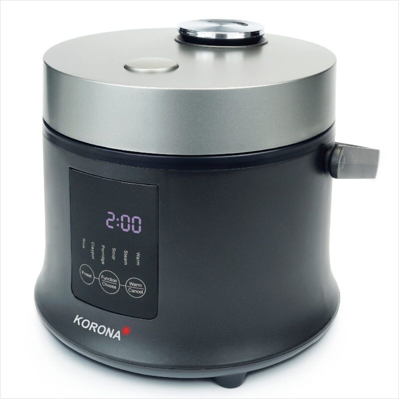 foto del prodotto korona 58011 cuociriso digitale e piroscafo con funzione di mantenimento del calore pentola rimovibile display led con pulsanti touch timer da 24