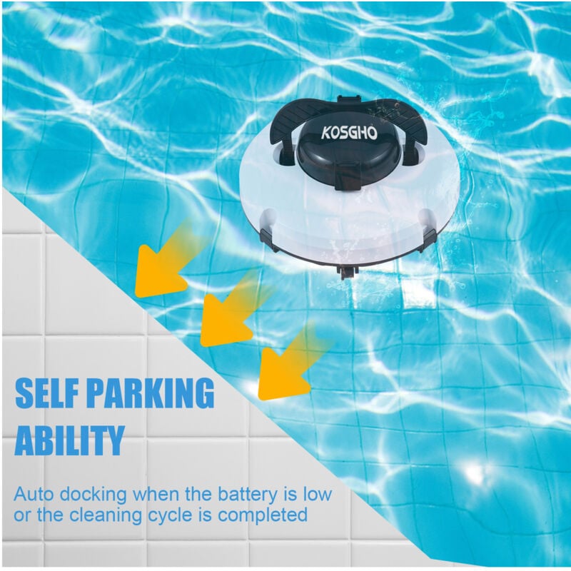 foto del prodotto kosgho cordless robot piscina pulitore di piscina ipx8 ipx8 impossibile aspirazione per aspirazione autoportaggio di 120 minuti autocontrollo per 120