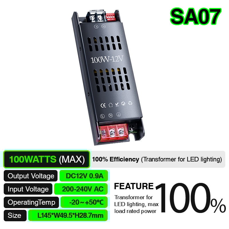 foto del prodotto kosoom led alimentatore 100w pf0.5 garanzia 3anni ip20 12v l186.3xw49.4xh28.6mm