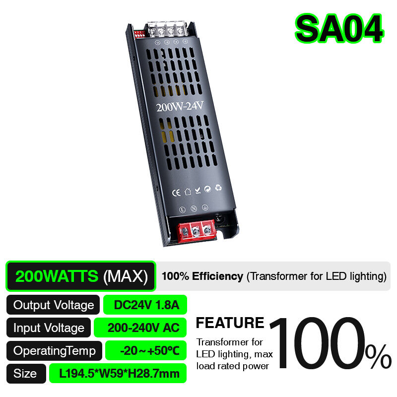 foto del prodotto kosoom led alimentatore 200w pf0.5 garanzia 3anni ip20 24v l207xw58.6xh28.6mm