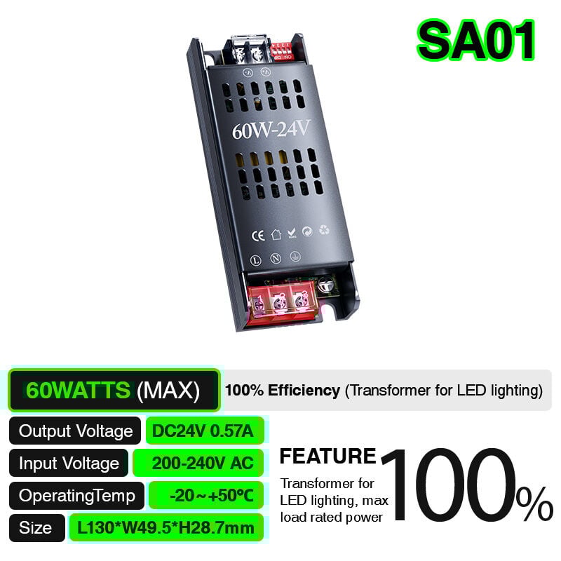 foto del prodotto kosoom led alimentatore 60w pf0.5 garanzia 3anni ip20 24v l149xw49.4xh28.6mm