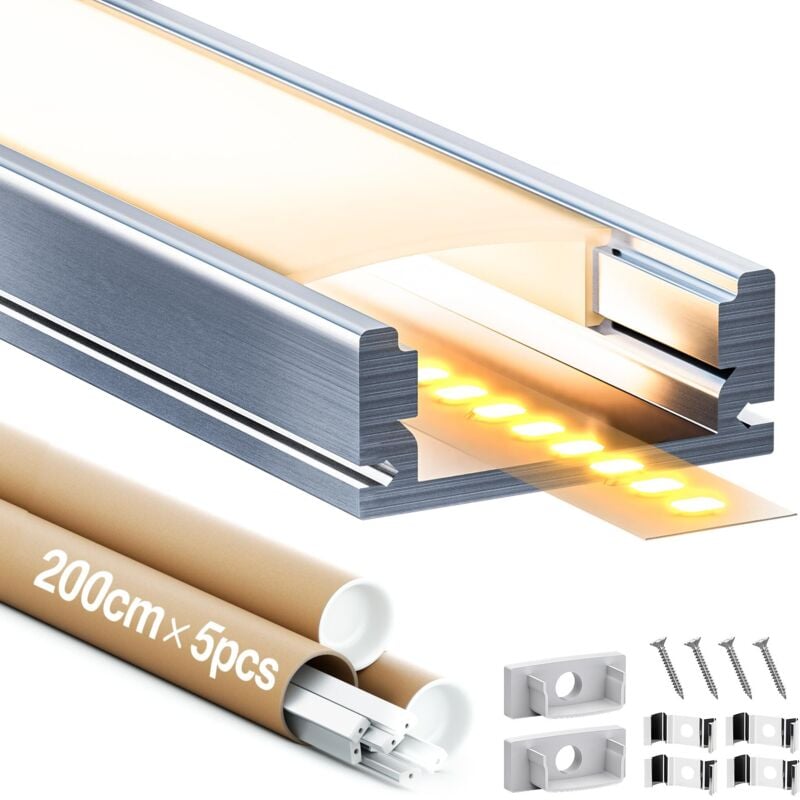 foto del prodotto kosoom profilati per tubi ledx5pc,consegna gratuita,prezzo basso e alta qualit ,lungo 2 m sp26