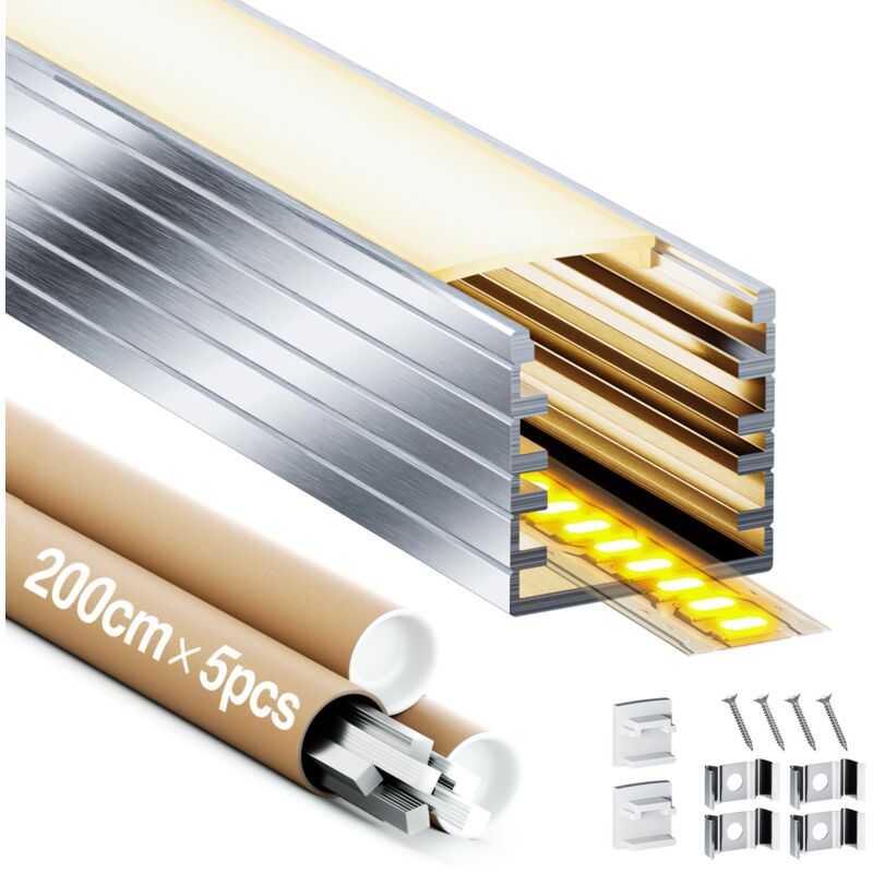 foto del prodotto kosoom profilati per tubi ledx5pc,consegna gratuita,prezzo basso e alta qualit ,lungo 2 m sp28