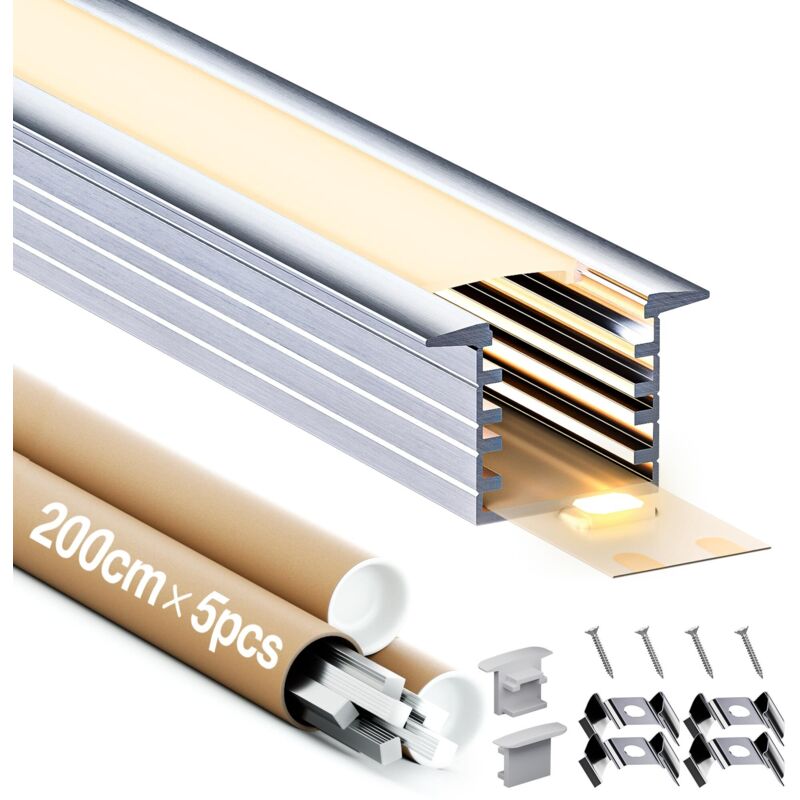 foto del prodotto kosoom profilati per tubi ledx5pc,consegna gratuita,prezzo basso e alta qualit ,lungo 2 m sp29