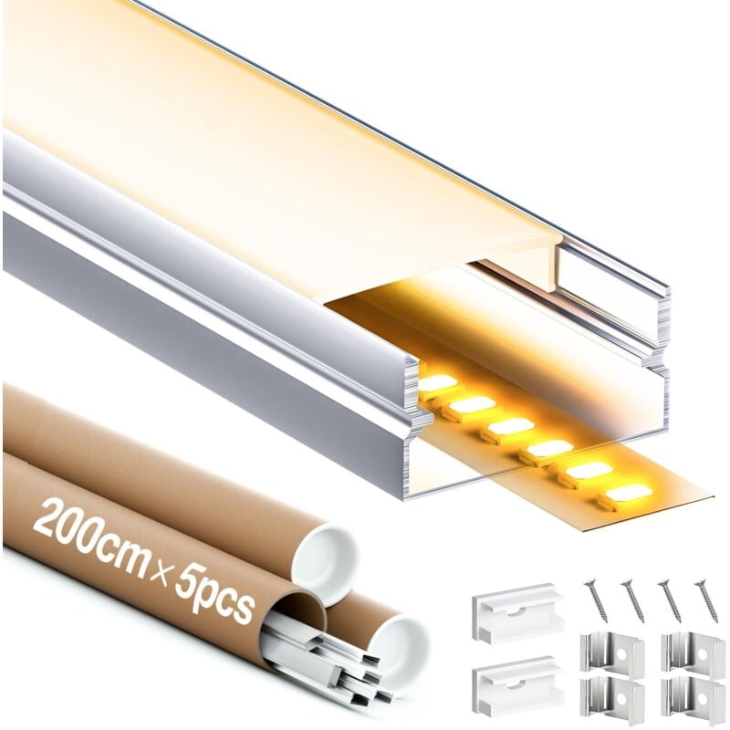 foto del prodotto kosoom profilati per tubi ledx5pc,consegna gratuita,prezzo basso e alta qualit ,lungo 2 m sp58