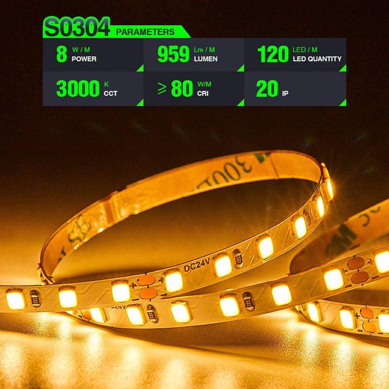 foto del prodotto kosoom striscia led professionale, cri 80 smd 2835, 70 240 led m,5 metri di luce calda 3000 k 6500 k, 24 v dc, striscia led ad alta luminosit con