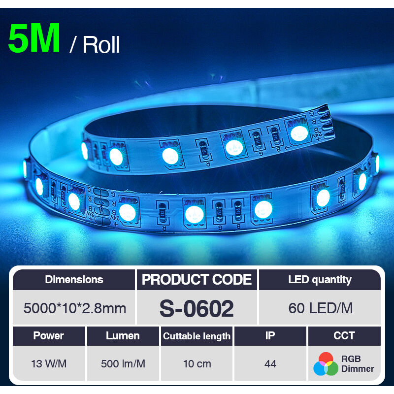 foto del prodotto kosoom striscia led professionale, cri 80 smd 2835, 70 240 led m,5 metri di luce calda 3000 k 6500 k, 24 v dc, striscia led ad alta luminosit con