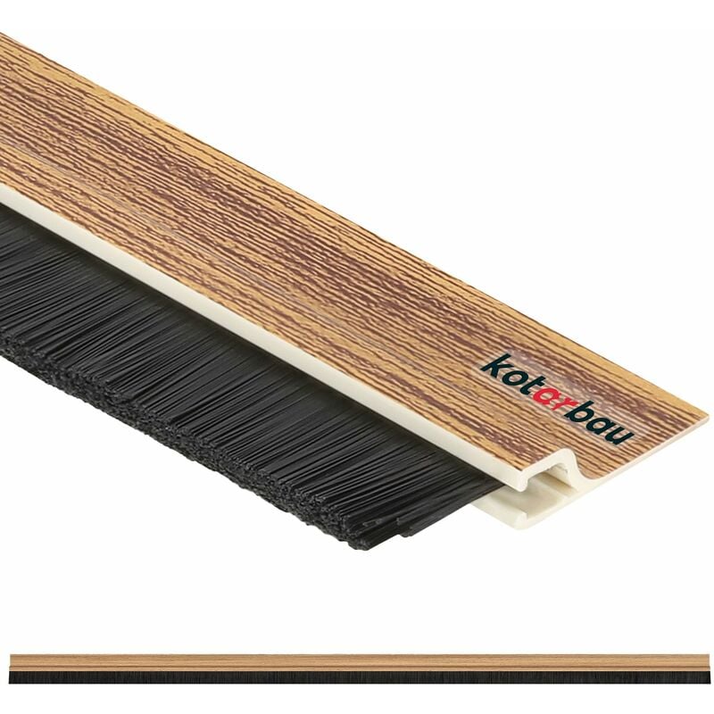 foto del prodotto kotarbau guarnizione a spazzola, paraspifferi sottoporta, 100 cm legno di pino, autoadesiva, paraspifferi porta blindata guarnizione porta ingresso